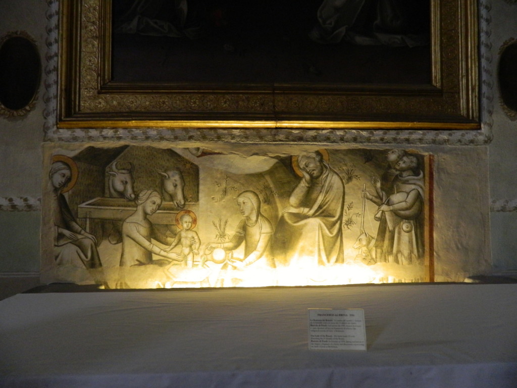 Nativity etching, San Agostino church, San Gimignano