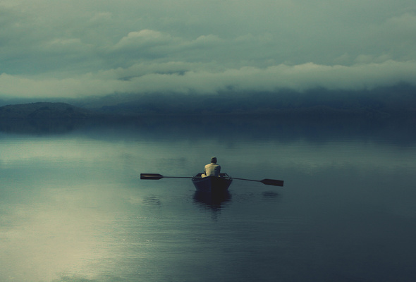 alone on a lake